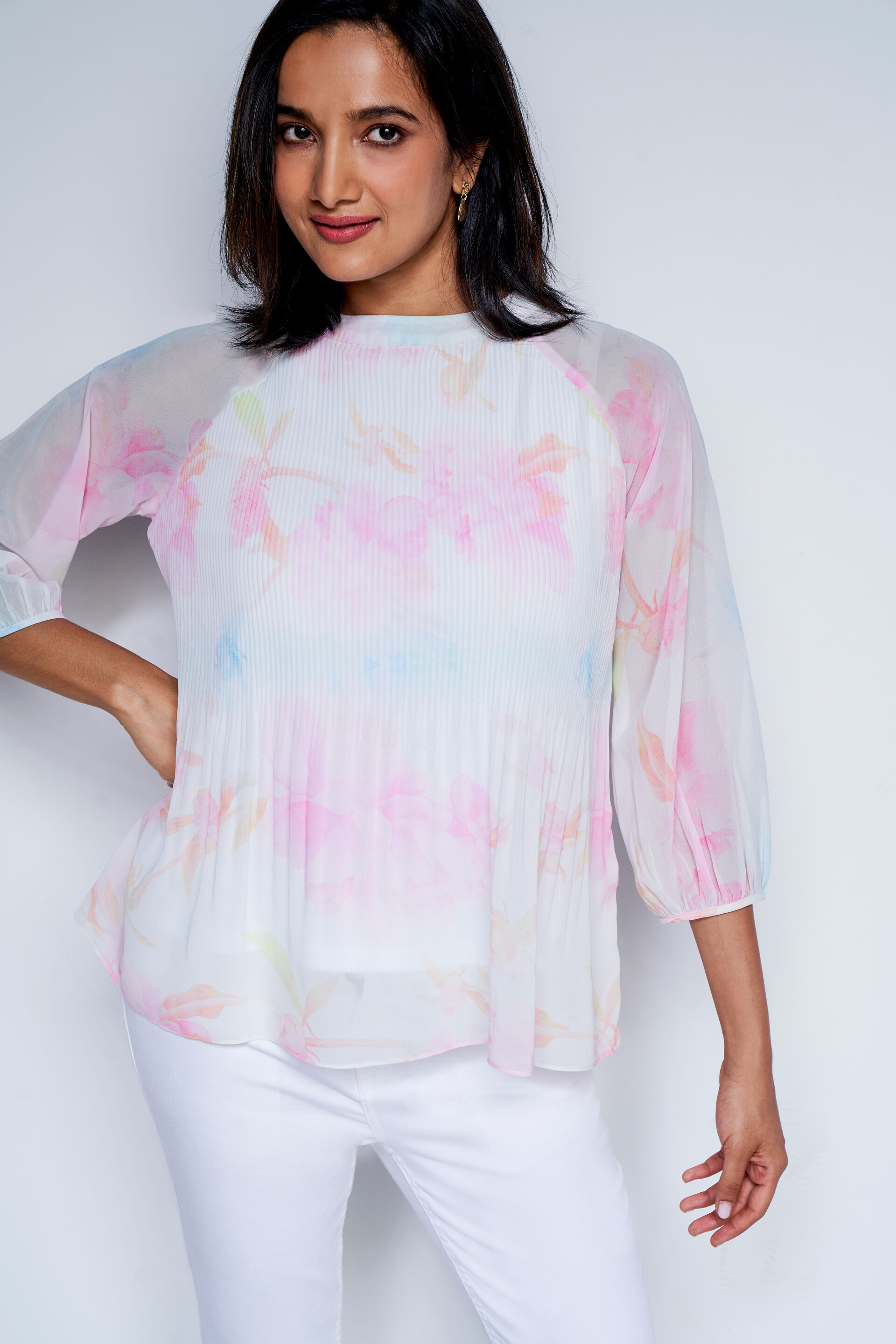 Everyday Multi Floral Top, Multi Color, image 4